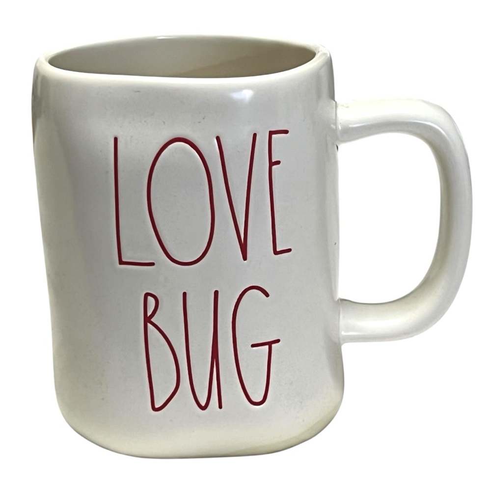 Rae Dunn Love Bug Mug White and Red Coffee‎ Farmhouse Style Kitchen Ceramic Mug
